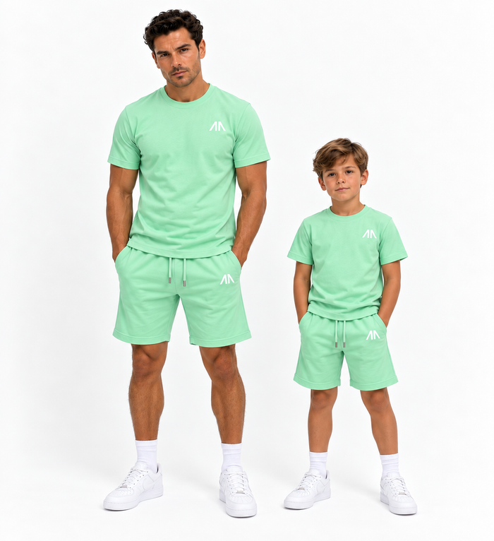 Vater + Sohn Essential Lounge Set – Mintgrün (2 Sets)