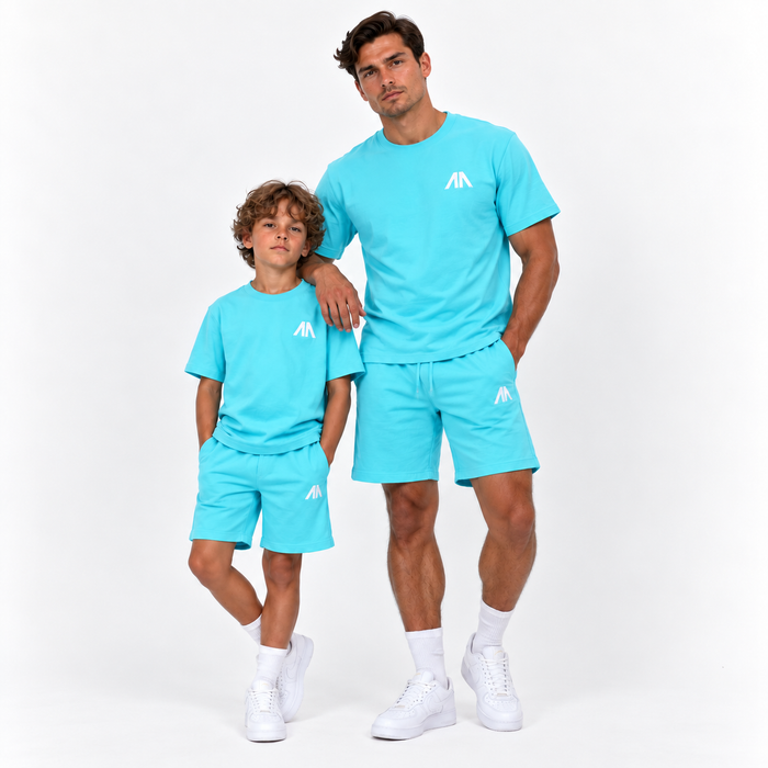 Vater + Sohn Essential Lounge Set – Hellblau (2 Sets)