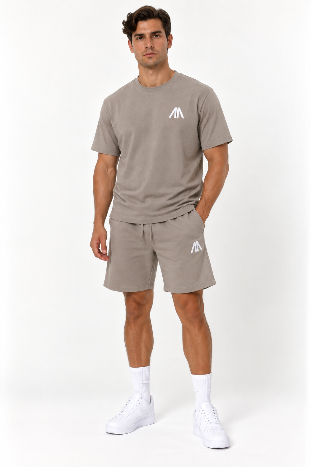 Herren Essential Lounge Set – Taupe
