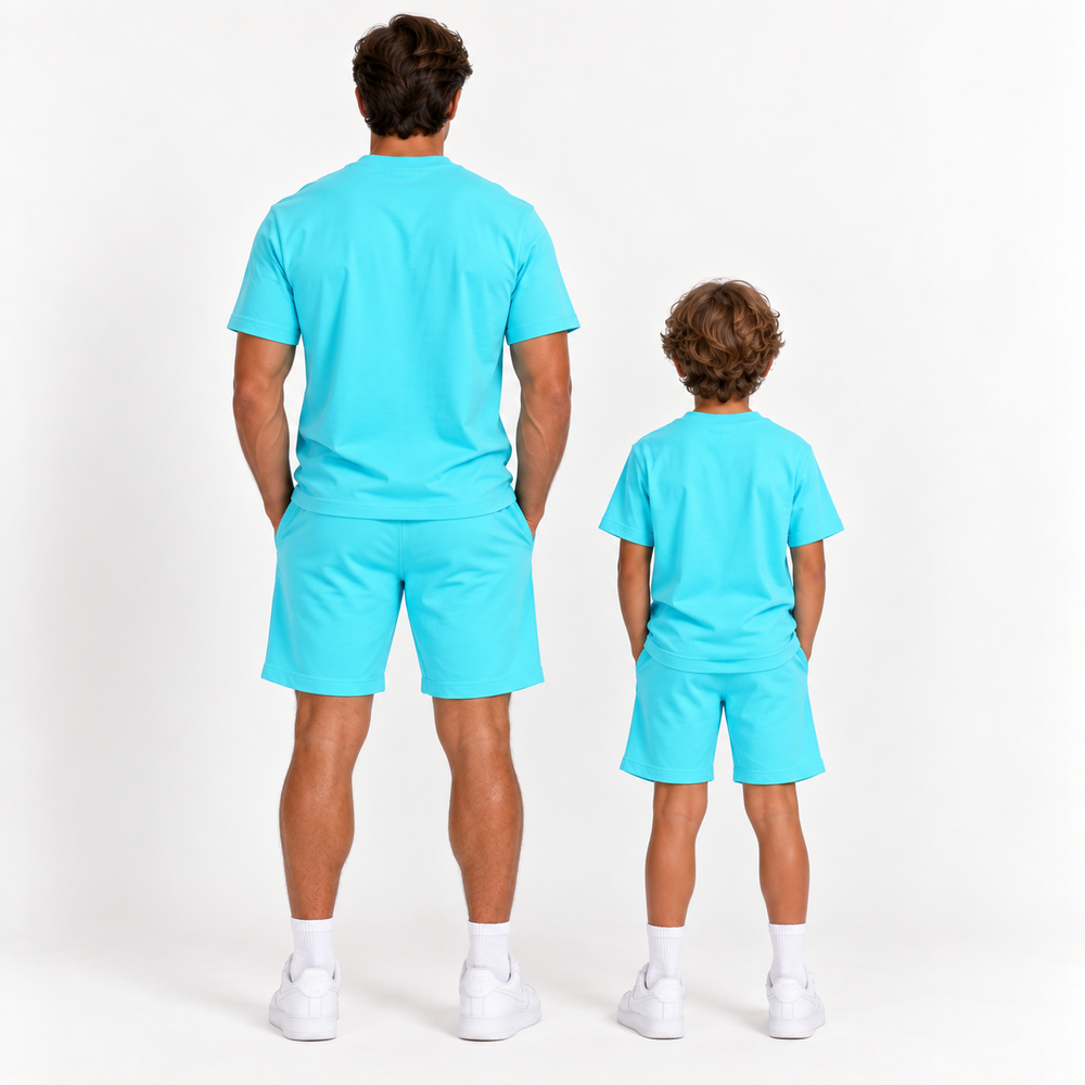 Vater + Sohn Essential Lounge Set – Hellblau (2 Sets)