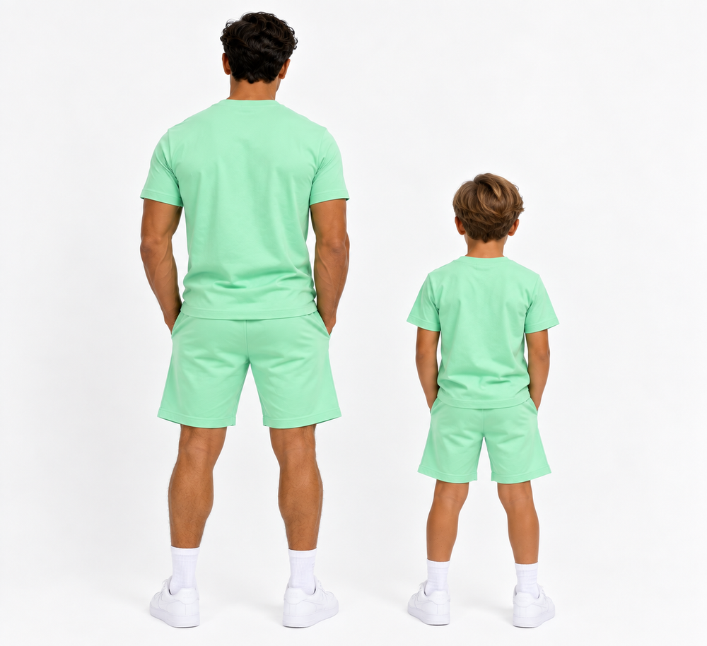Vater + Sohn Essential Lounge Set – Mintgrün (2 Sets)