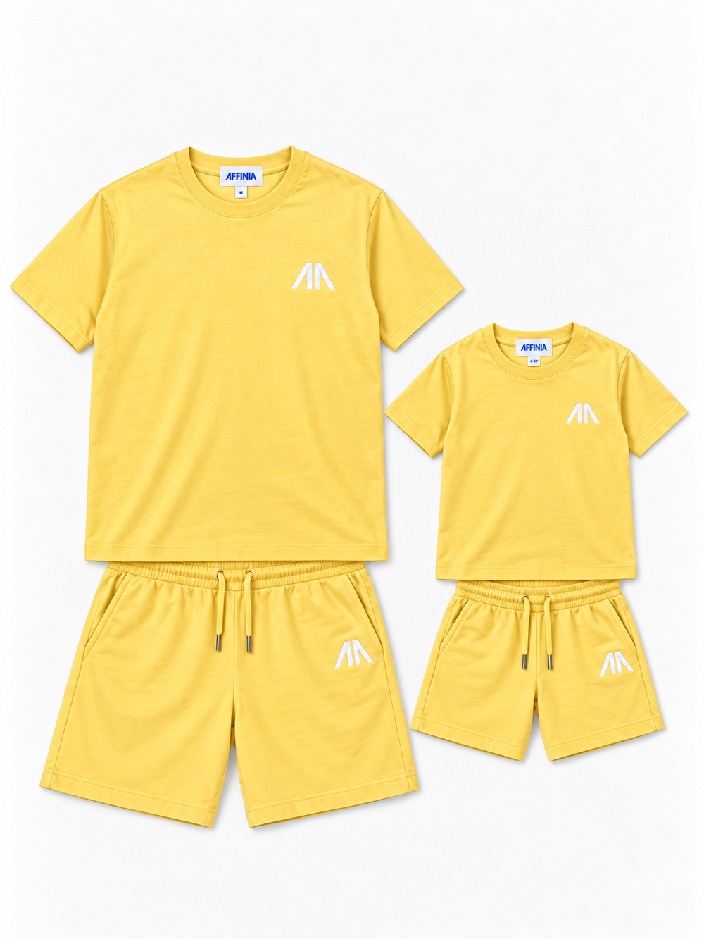 Vater + Sohn Essential Lounge Set – Hellgelb (2 Sets)
