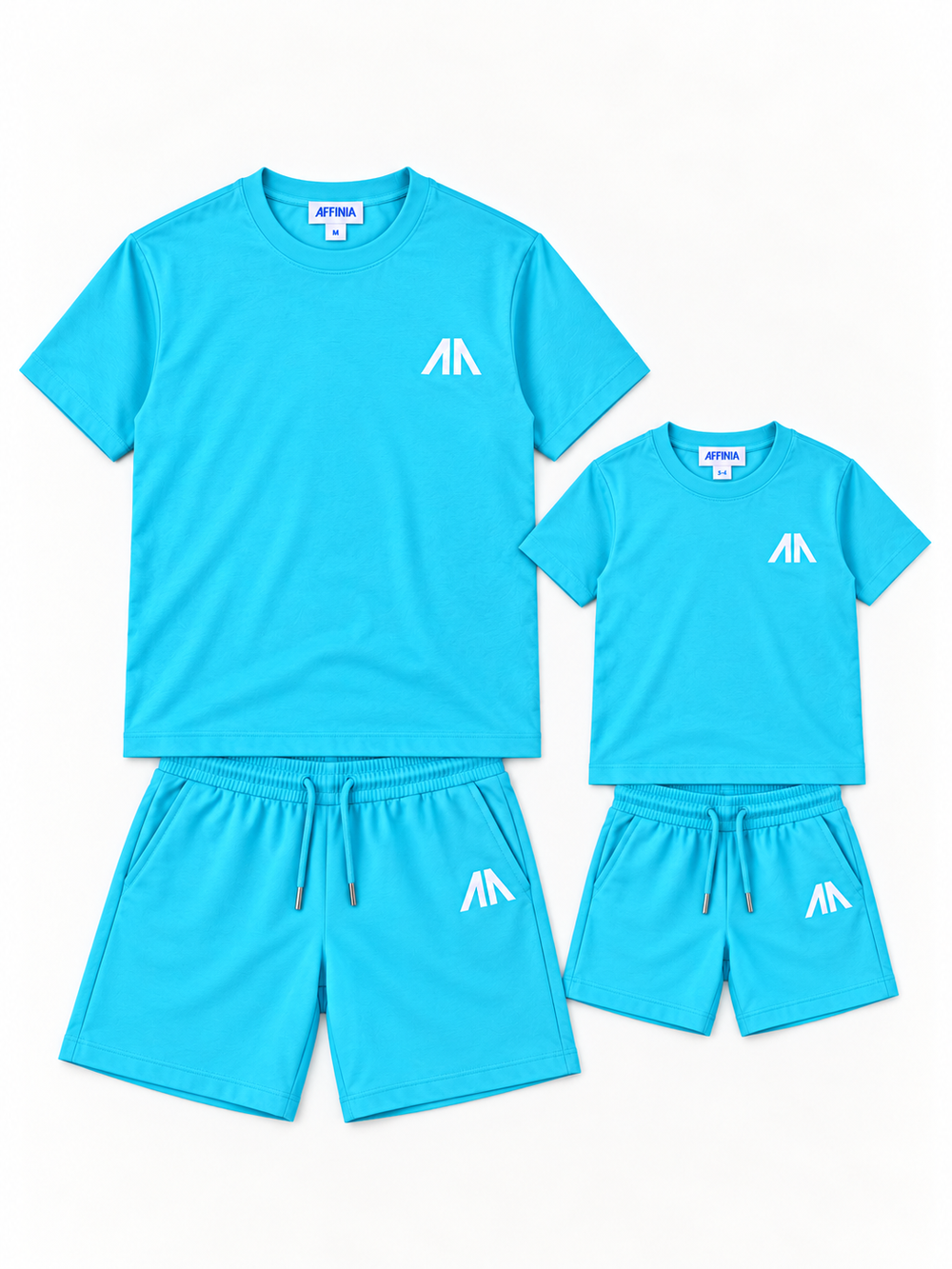 Vater + Sohn Essential Lounge Set – Hellblau (2 Sets)