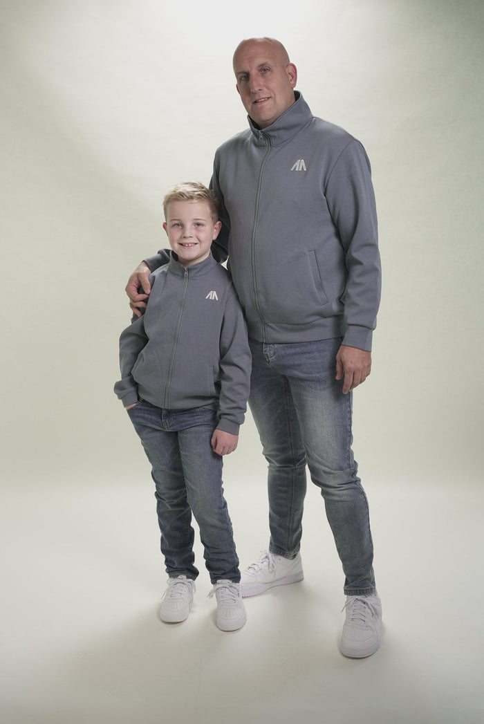 Vader en zoon in matching Full Zip Jacket Denim Blue